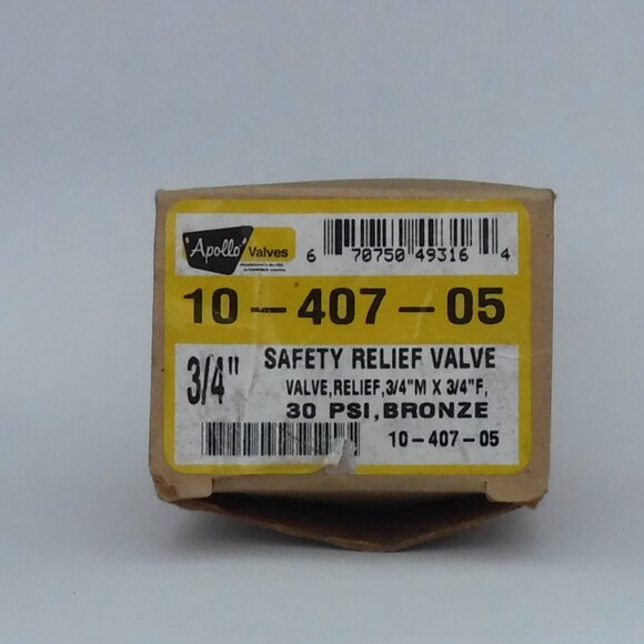 Apollo Valves Safety Relief Valve - 3/4" M x 3/4" F - 30 PSI - Bronze - Picture 3 of 3